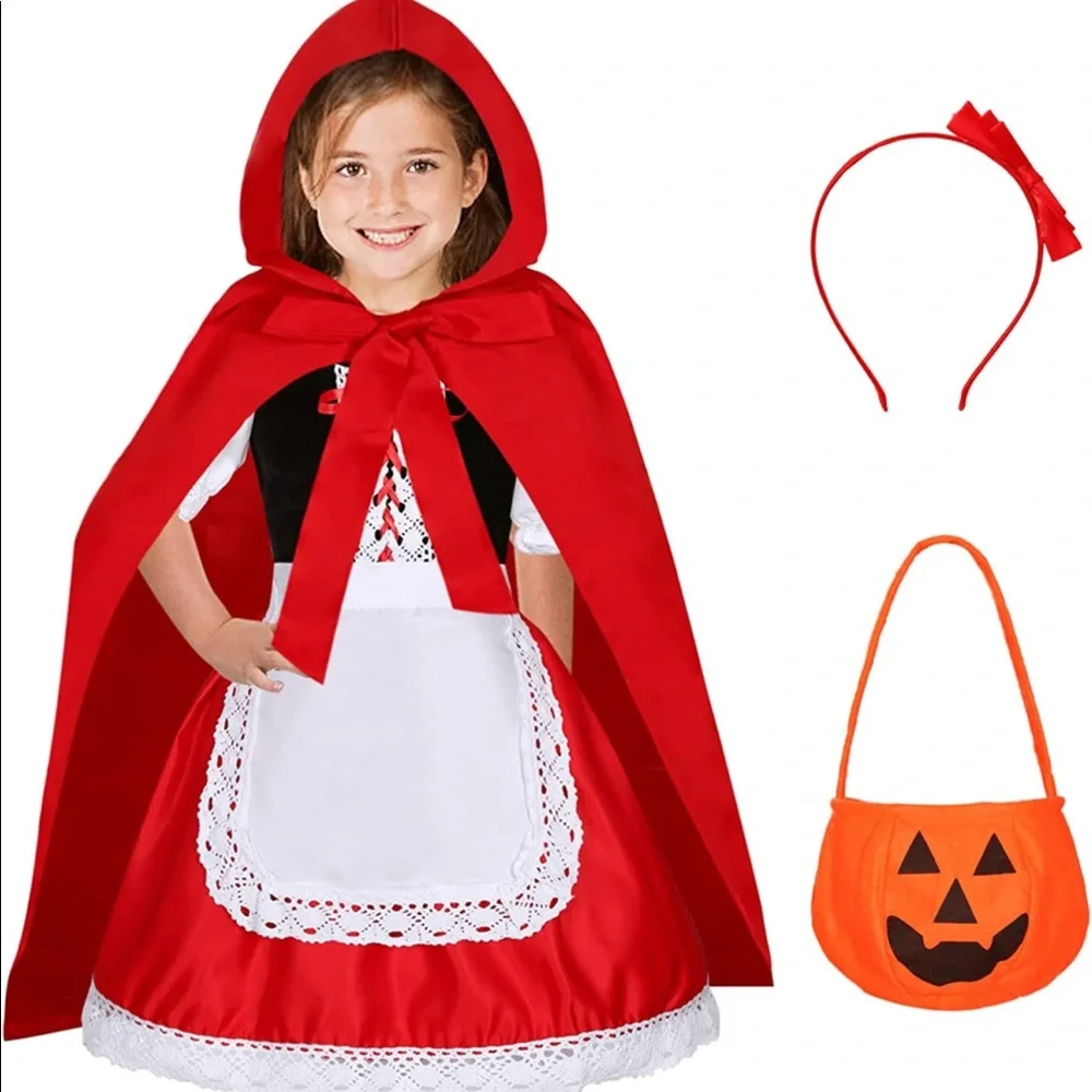 strapless open back dress Red Riding Hood Costume, Long Dress – Smiffys main image 1